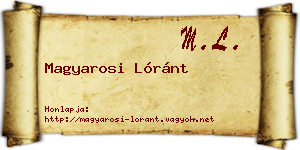 Magyarosi Lóránt névjegykártya