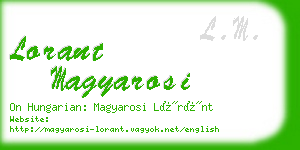 lorant magyarosi business card